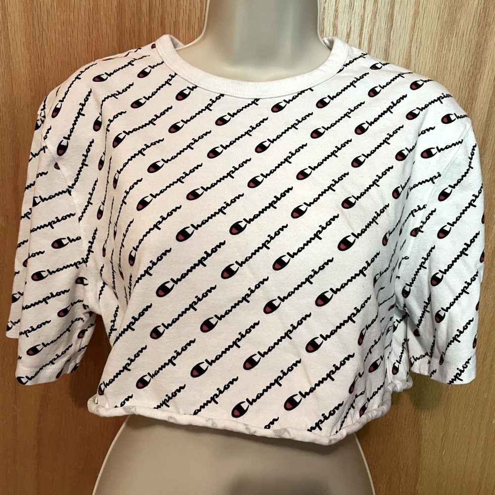 White Champion crop top
